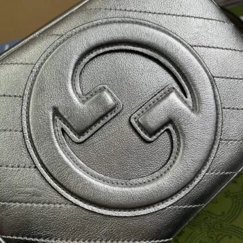 Gucci 742360 Gucci Blondie malá kabelka přes rameno Metalická stříbrná Kůže