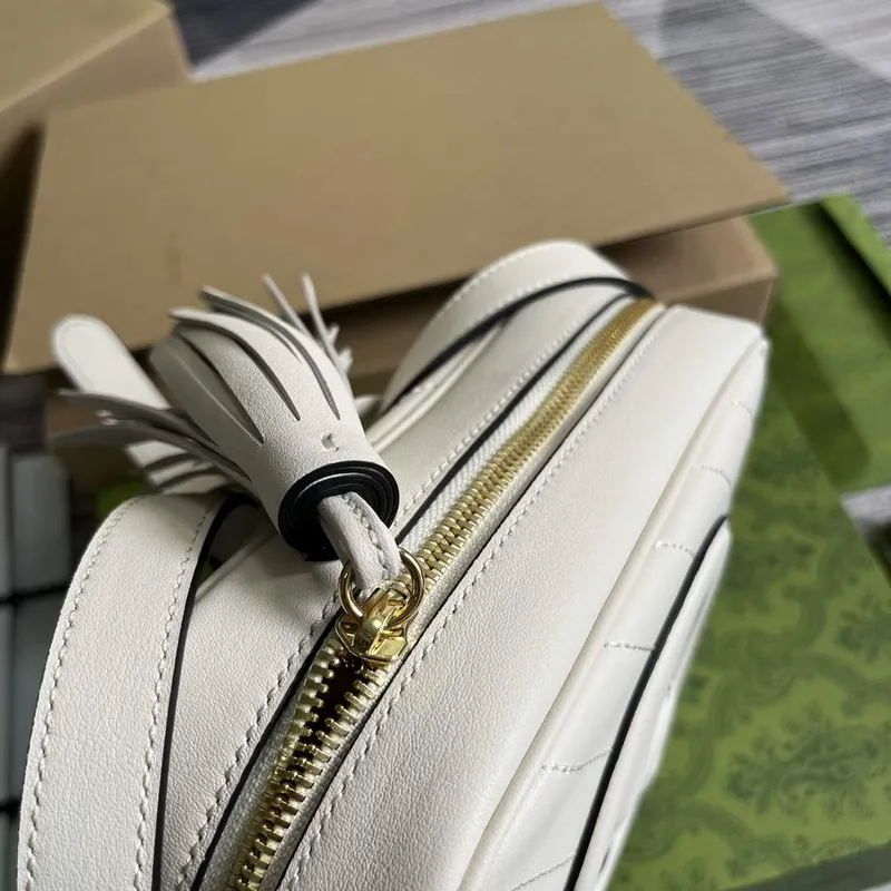 Gucci 742360 Gucci Blondie malá kabelka přes rameno Bílá kůže