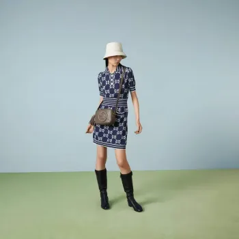 Gucci 742360 Gucci Blondie malá kabelka přes rameno Hnědá kůže