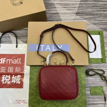 Gucci 744434 Gucci Blondie taška s horním držadlem Červená kůže