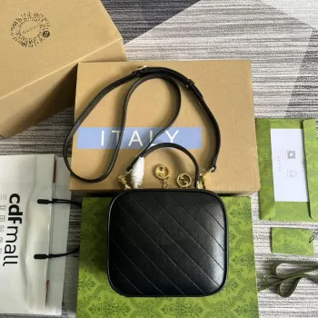 Gucci 744434 Gucci Blondie taška s horním uchopem Černá kůže