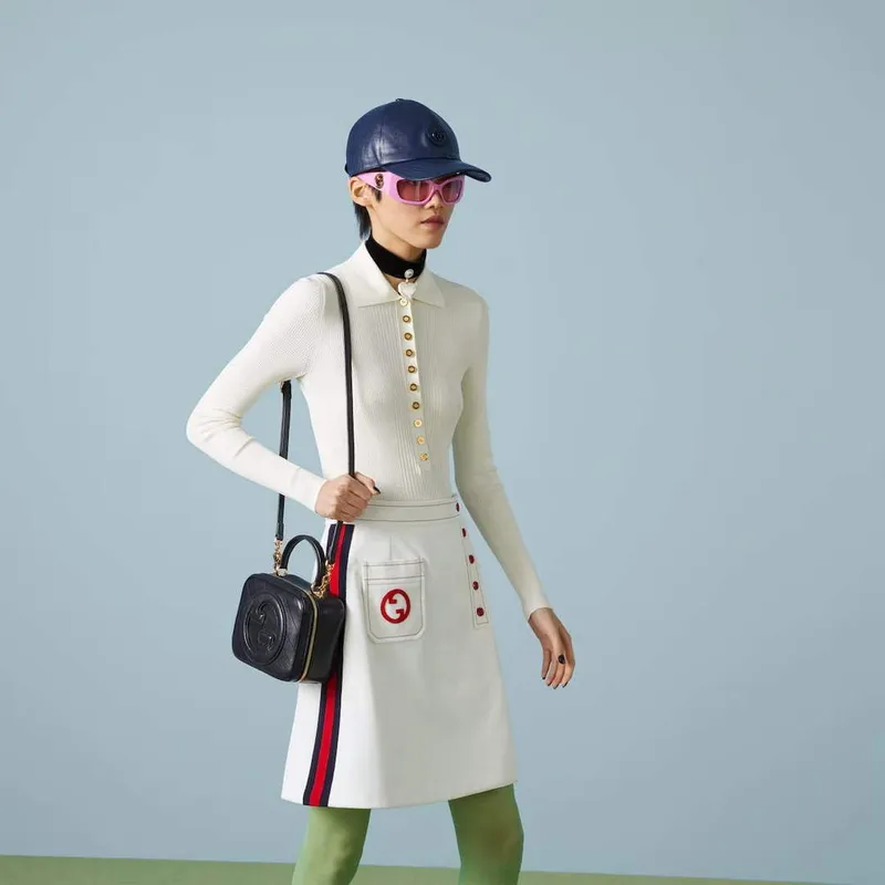 Gucci 744434 Gucci Blondie taška s horním uchopem Černá kůže