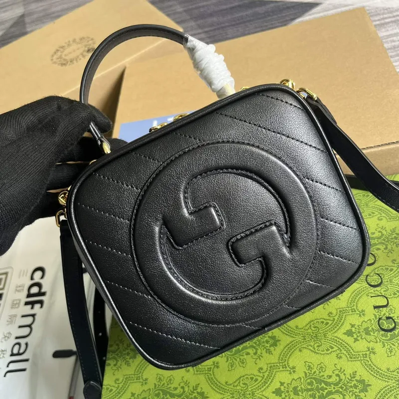 Gucci 744434 Gucci Blondie taška s horním uchopem Černá kůže