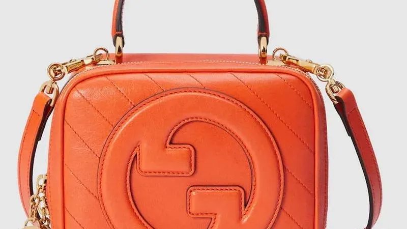 Gucci Blondie Orange Leather Top-Handle Bag — Compact Luxury with Iconic Interlocking G