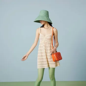 Gucci 744434 Gucci Blondie taška s horním madlem Oranžová kůže