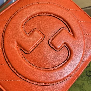 Gucci 744434 Gucci Blondie taška s horním madlem Oranžová kůže