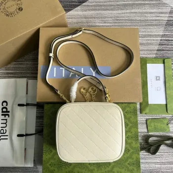 Gucci 744434 Gucci Blondie taška s horní rukojetí Bílá kůže