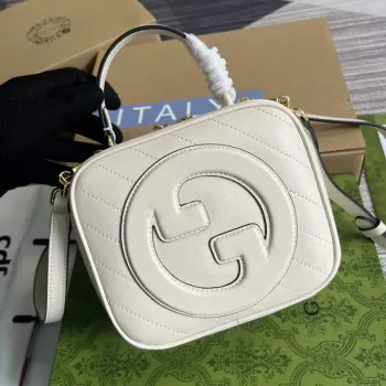 Gucci 744434 Gucci Blondie taška s horní rukojetí Bílá kůže