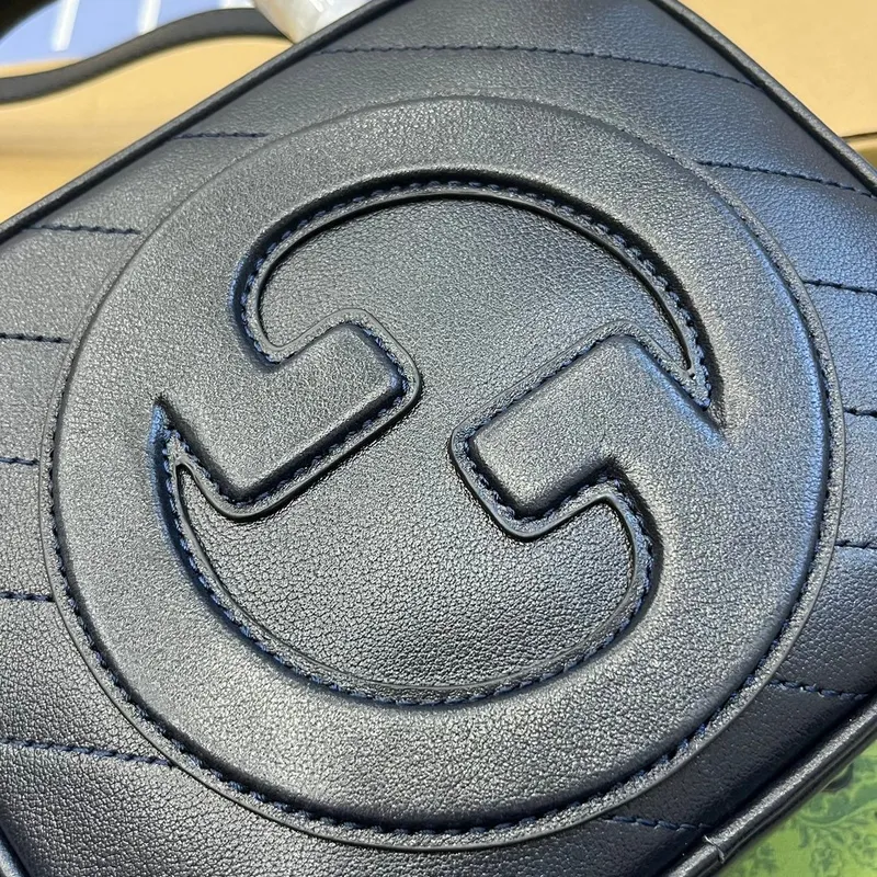 Gucci 744434 Gucci Blondie taška s horním uchopem Námořnická modrá kůže