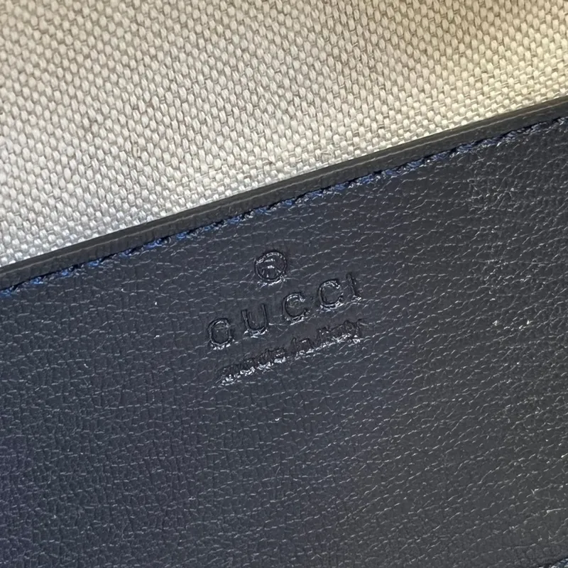 Gucci 744434 Gucci Blondie taška s horním uchopem Námořnická modrá kůže