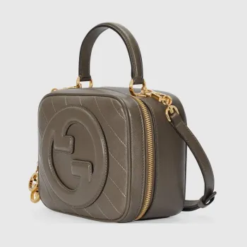 Gucci 744434 Gucci Blondie taška s horním držadlem Hnědá kůže