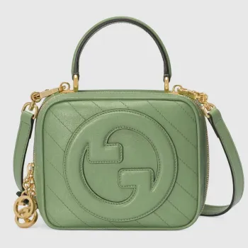 Gucci 744434 Gucci Blondie taška s horním držadlem Světle zelená kůže