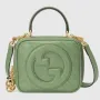 Gucci 744434 Gucci Blondie taška s horním držadlem Světle zelená kůže