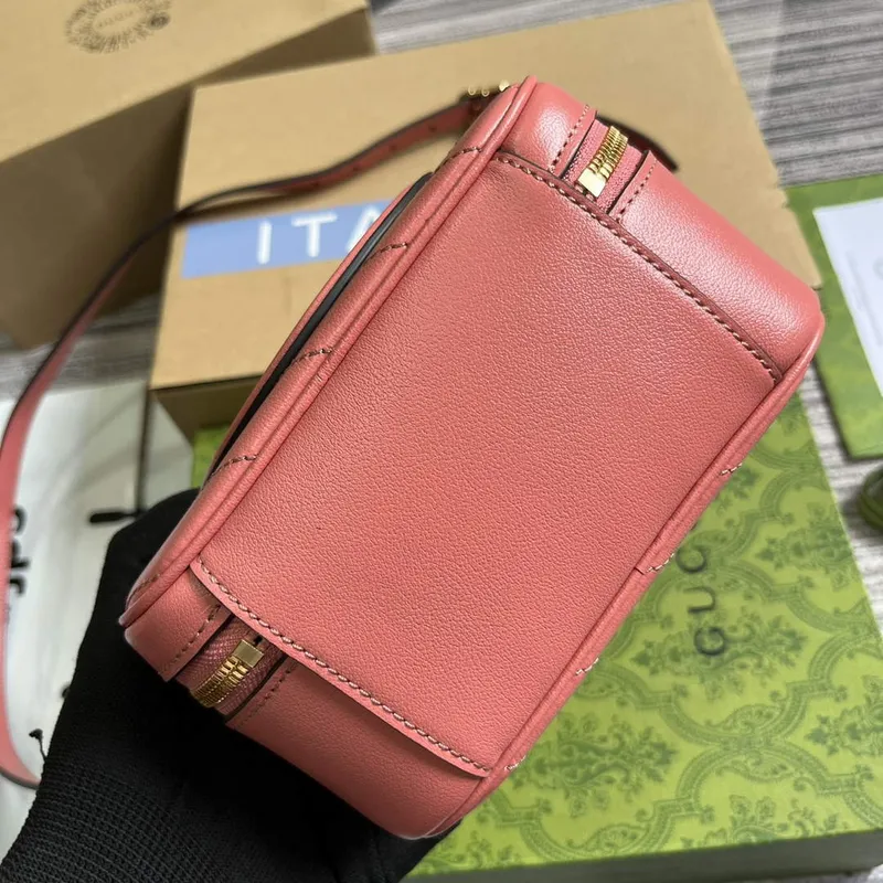 Gucci 744434 Gucci Blondie taška s horním držadlem Růžová kůže