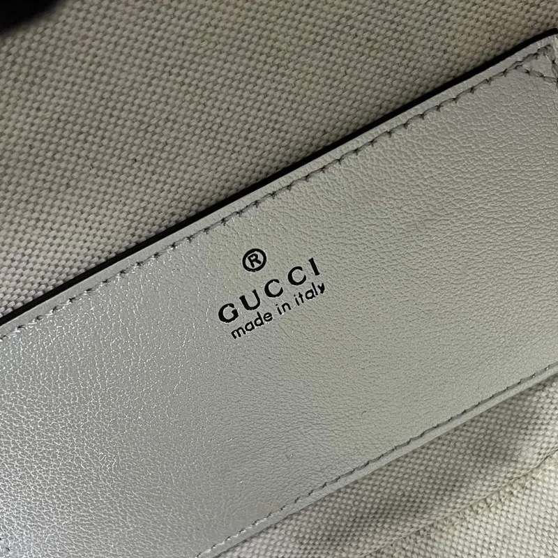 Gucci 744434 Gucci Blondie taška s horním uchopem Metalická stříbrná kůže