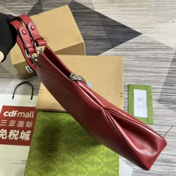 Gucci 751516 Gucci Blondie Medium Toed Bag červená kůže