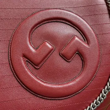 Gucci 751516 Gucci Blondie Medium Toed Bag červená kůže