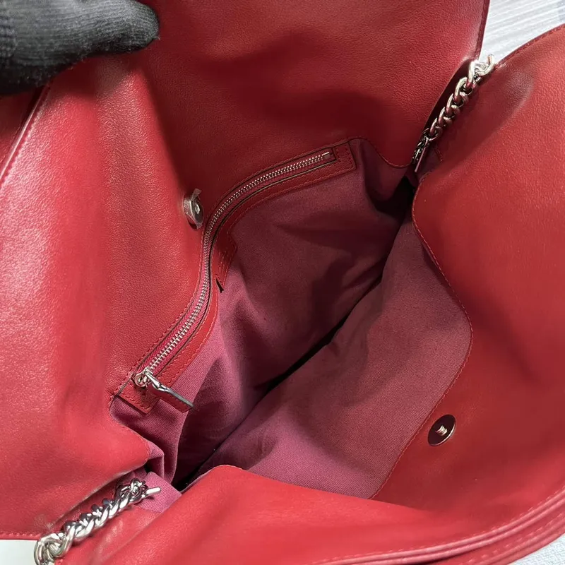 Gucci 751516 Gucci Blondie Medium Toed Bag červená kůže