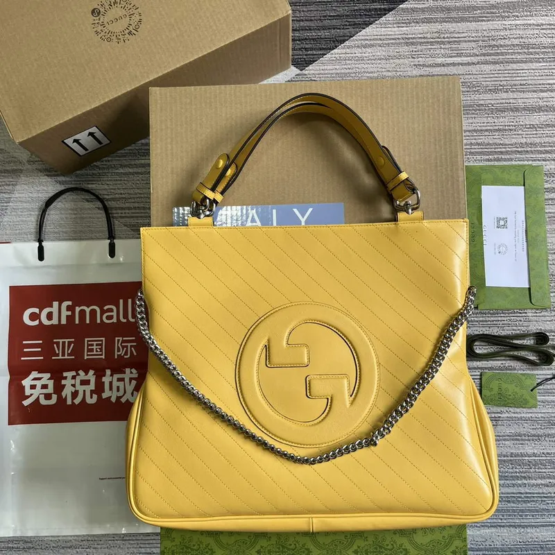 Gucci 751516 Gucci Blondie Střední Tote Taška Žlutá kůže