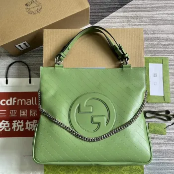 Gucci 751516 Gucci Blondie Střední Tote Taška Světle Zelená kůže