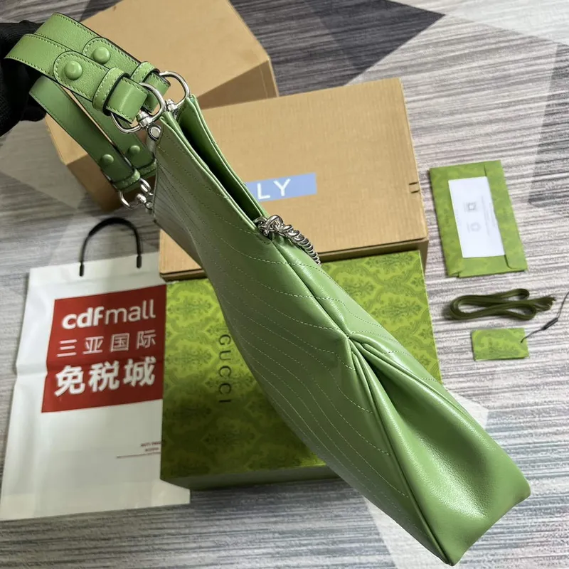 Gucci 751516 Gucci Blondie Střední Tote Taška Světle Zelená kůže