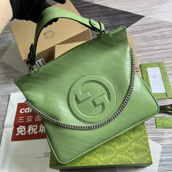 Gucci 751516 Gucci Blondie Střední Tote Taška Světle Zelená kůže