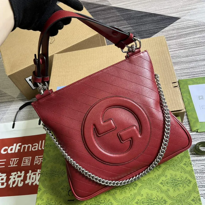 Gucci 751518 Gucci Blondie Malá taška přes rameno Červená kůže