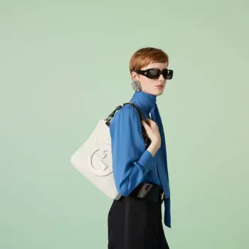 Gucci 751518 Gucci Blondie Malá Taška přes Rameno Bílá kůže