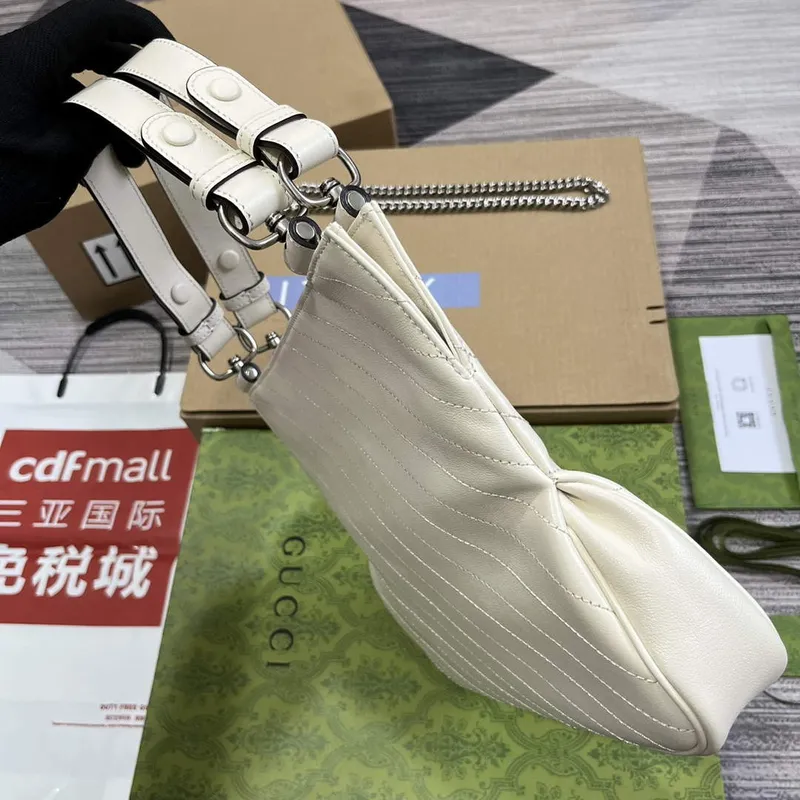 Gucci 751518 Gucci Blondie Malá Taška přes Rameno Bílá kůže