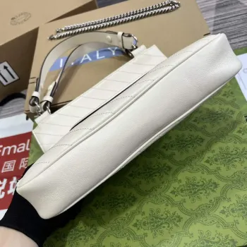 Gucci 751518 Gucci Blondie Malá Taška přes Rameno Bílá kůže