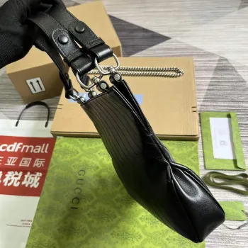 Gucci 751518 Gucci Blondie Malá Taška přes Rameno Černá kůže