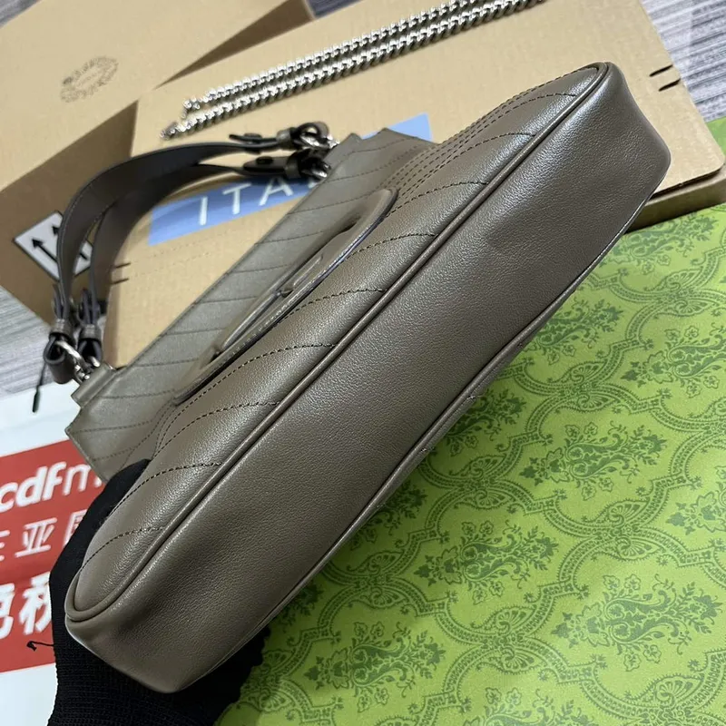 Gucci 751518 Gucci Blondie Malá Taška přes Rameno Hnědá Kůže