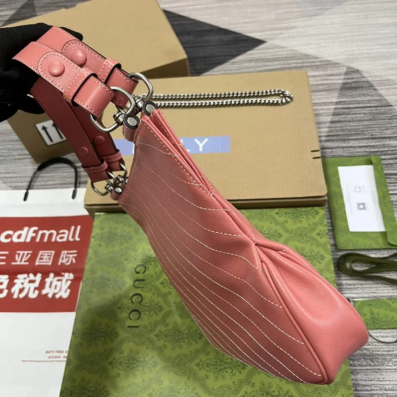 Gucci 751518 Gucci Blondie Malá Taška přes Rameno Růžová Růžová Kůže