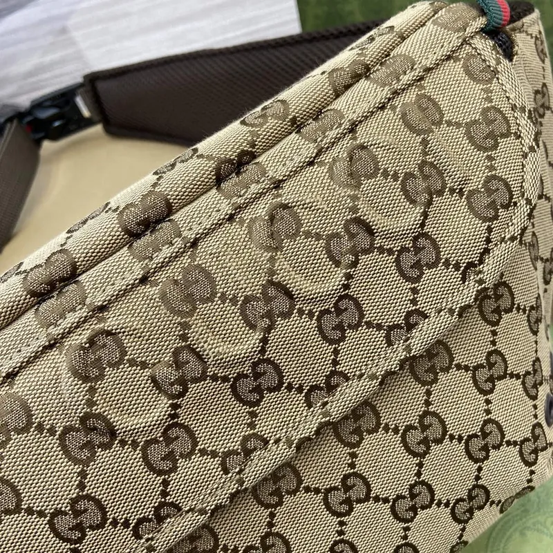 Gucci 804262 Malá GG Pásková Taška Hnědá