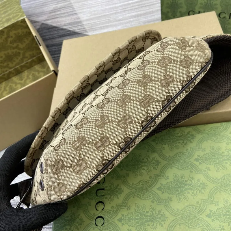 Gucci 804262 Malá GG Pásková Taška Hnědá
