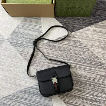 Gucci 800313 Super Mini Ramenní Taška Černá