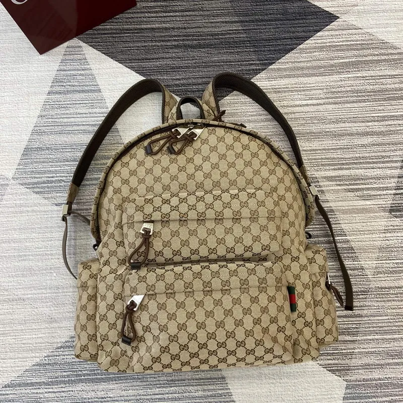 Gucci 800182 Velký batoh s taškou Gucci Hnědý