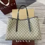 Gucci 815213 GG Emblem Střední Taška přes Rameno Černá