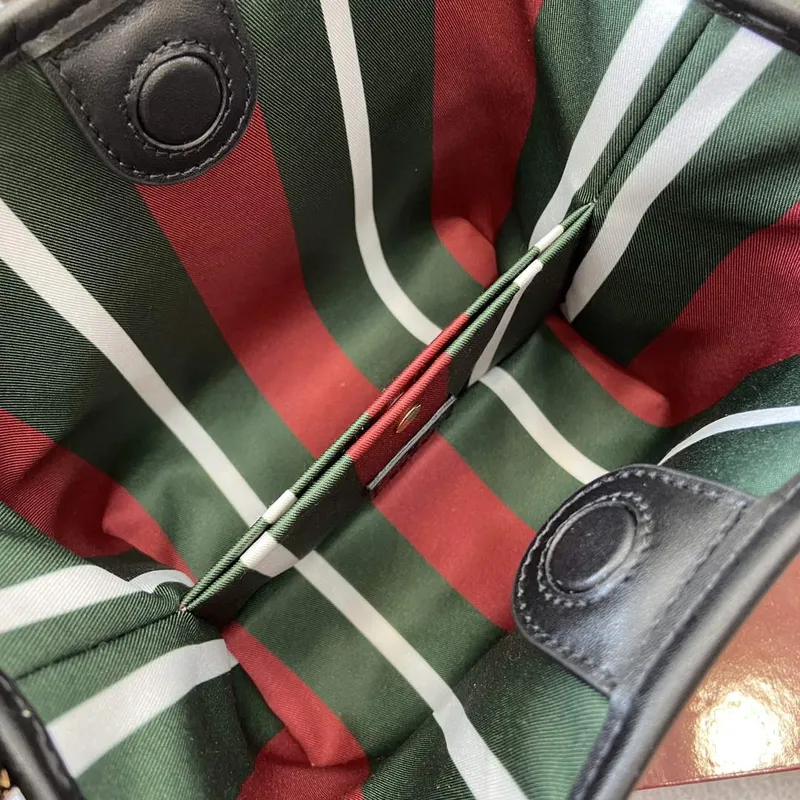 Gucci 815118 GG Emblem Mini Bucket Bag Černá