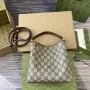 Gucci 815118 GG Emblem Mini Bucket Bag Hnědá