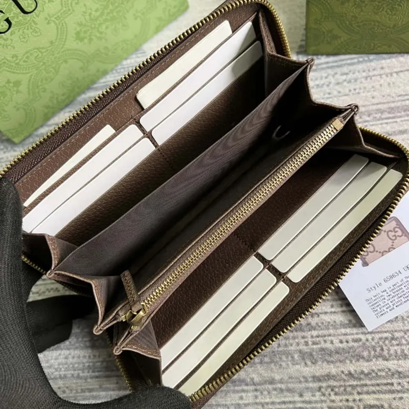 Gucci 658634 Originální hnědá kožená peněženka s bambusovým detailem