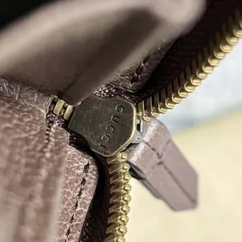 Gucci 658634 Originální hnědá kožená peněženka s bambusovým detailem