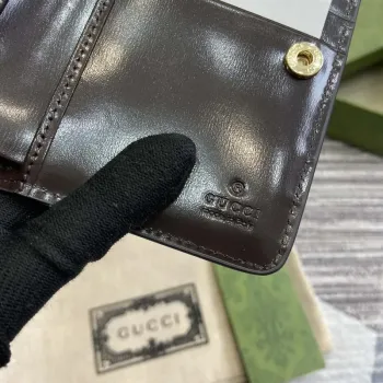 Gucci 790037 Gucci Luce mini zip peněženka Hnědá kůže