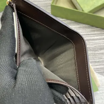 Gucci 790037 Gucci Luce mini zip peněženka Hnědá kůže