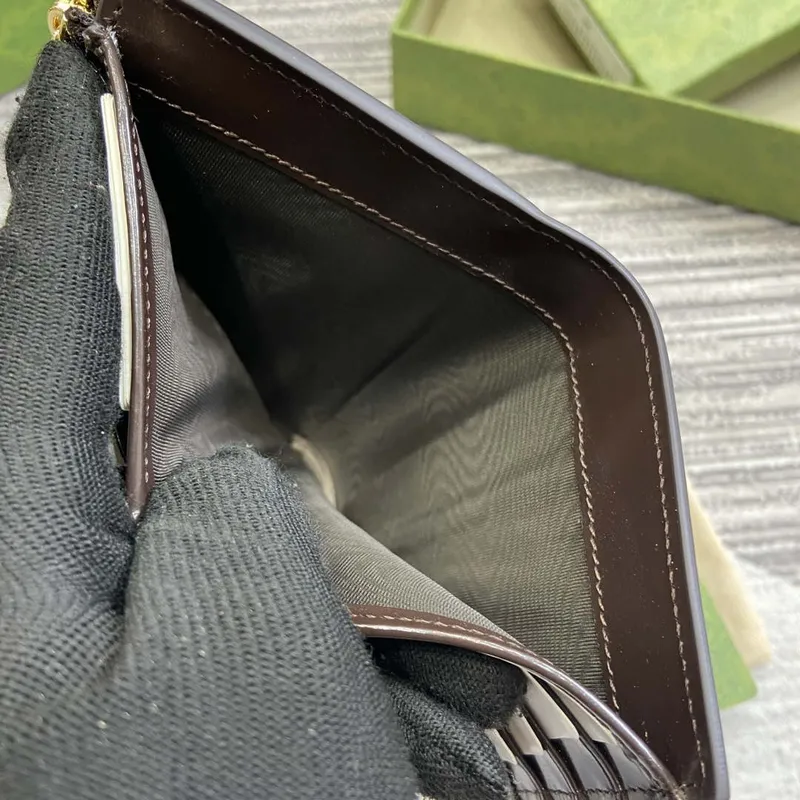 Gucci 790037 Gucci Luce mini zip peněženka Hnědá kůže