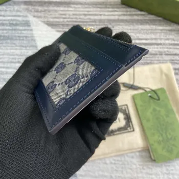 Gucci 790033 GG pouzdro na karty modrá kůže