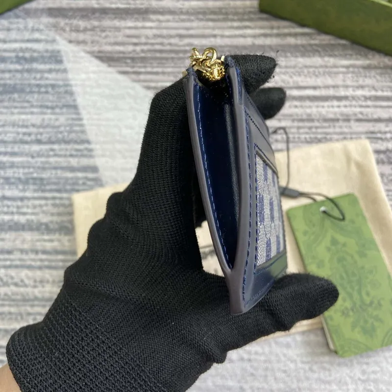 Gucci 790033 GG pouzdro na karty modrá kůže