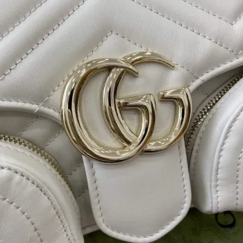 Gucci 795228 GG Marmont Malá Taška s Více Kapsami Bílá