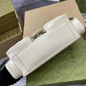 Gucci 795228 GG Marmont Malá Taška s Více Kapsami Bílá