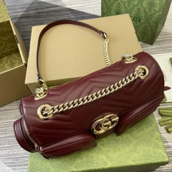 Gucci 795228 GG Marmont Malá Taška s Více Kapsami Vínově Červená